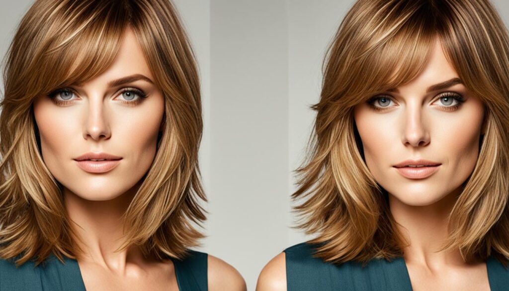 Medium Shaggy Hair with Curtain Bangs
