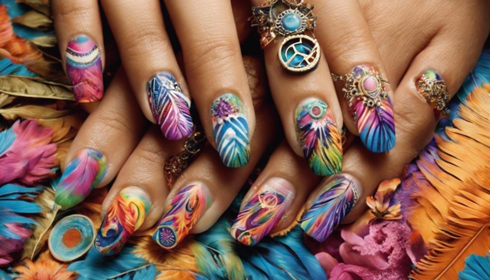 boho chic nail art