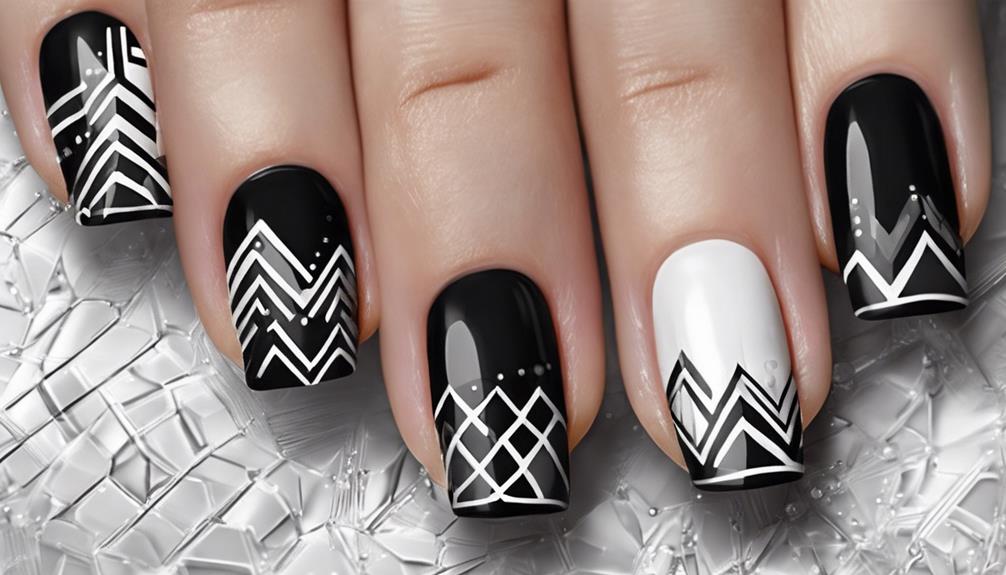 chic monochrome nail art