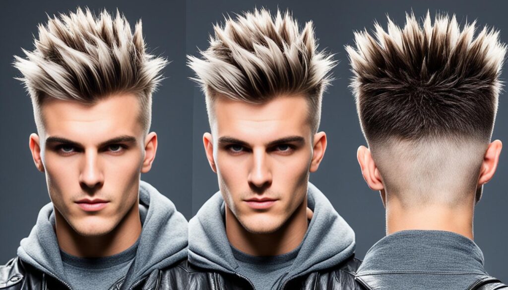 disconnected haircut with spiky top