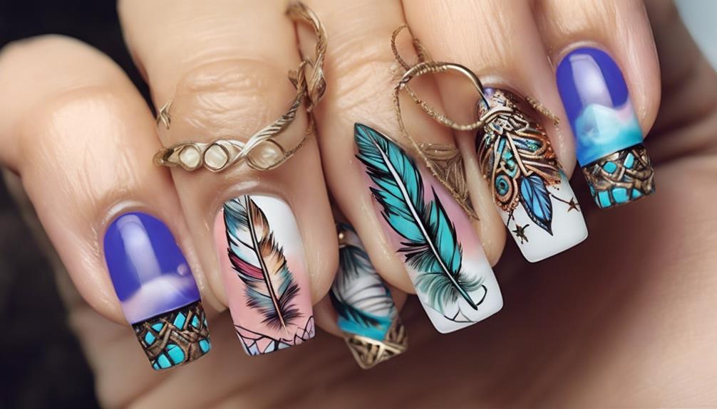 dreamy boho inspired nail art