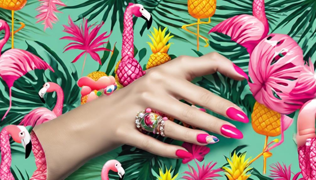 flamingo inspired nail art trend