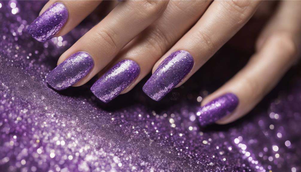 glamorous purple glitter nails