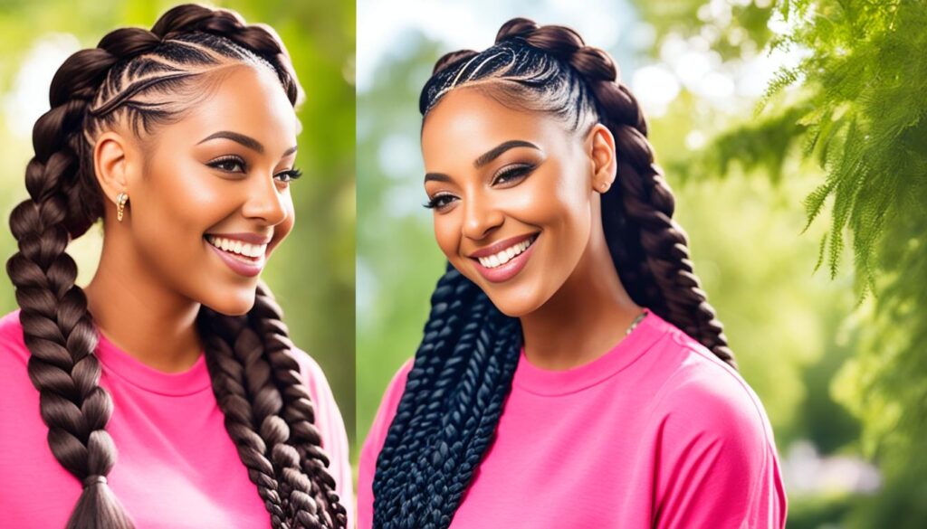 jumbo knotless braids and coi braids