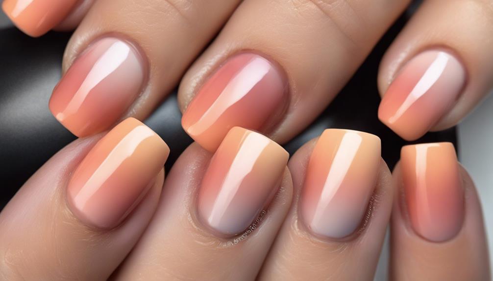 peach ombre nail creation