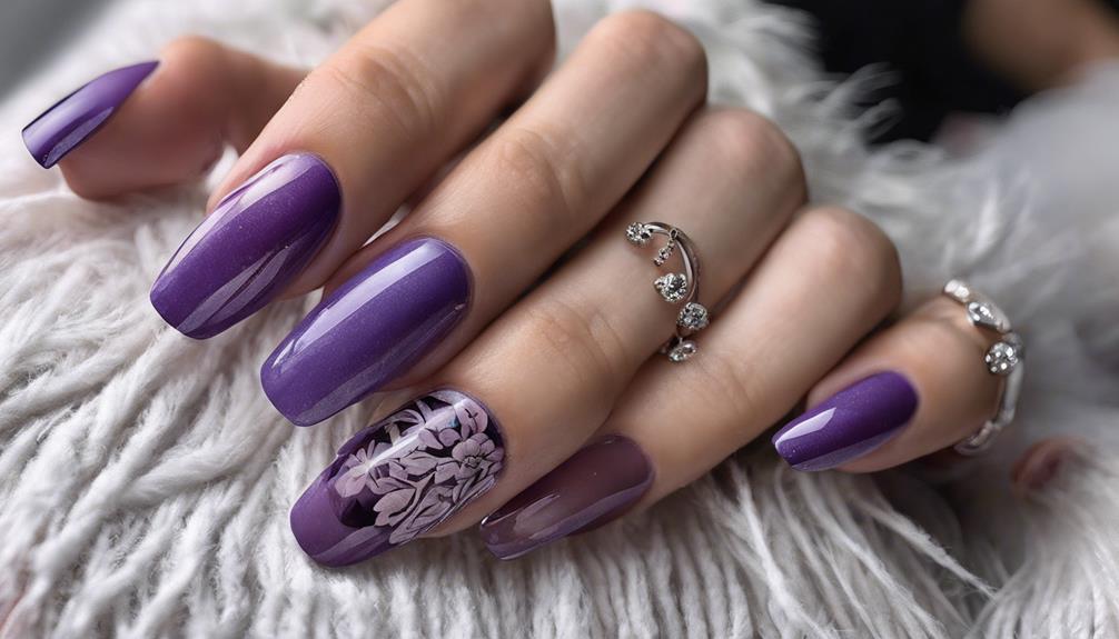 purple gel nail designs