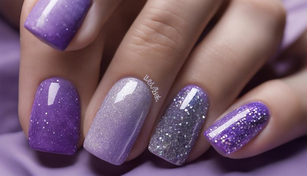 shimmering lilac nail art