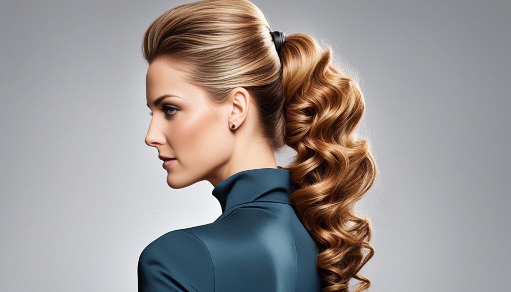 sleek half-up ponytail for curly hair