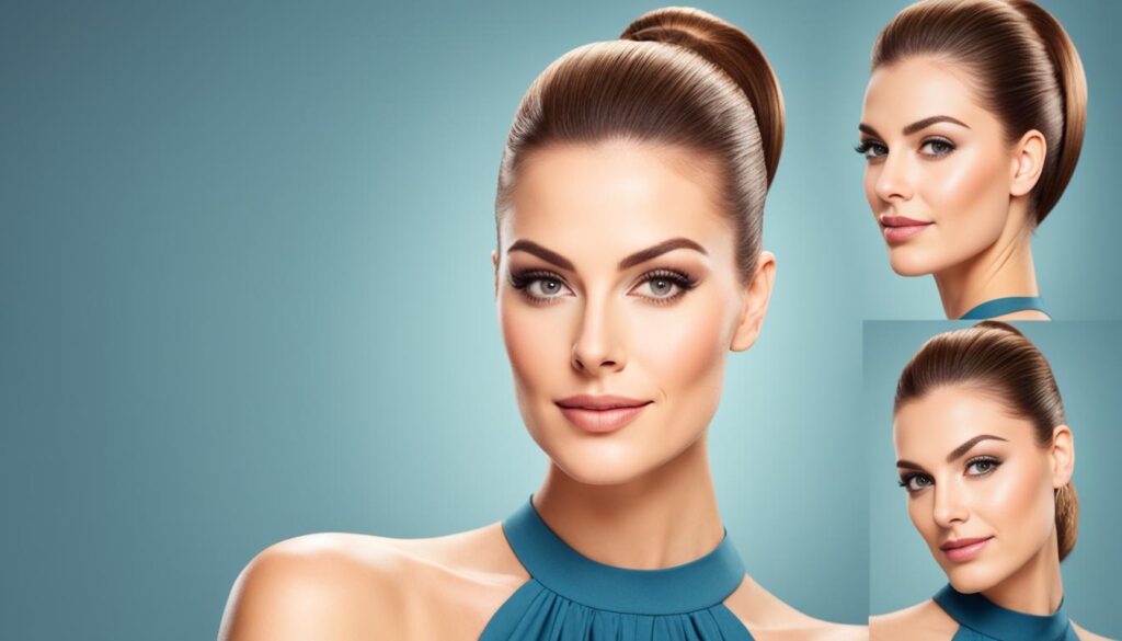 sleek ponytail with deep side part