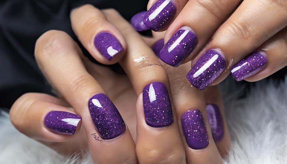 sparkling purple party nails