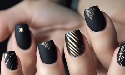 stylish black nail designs