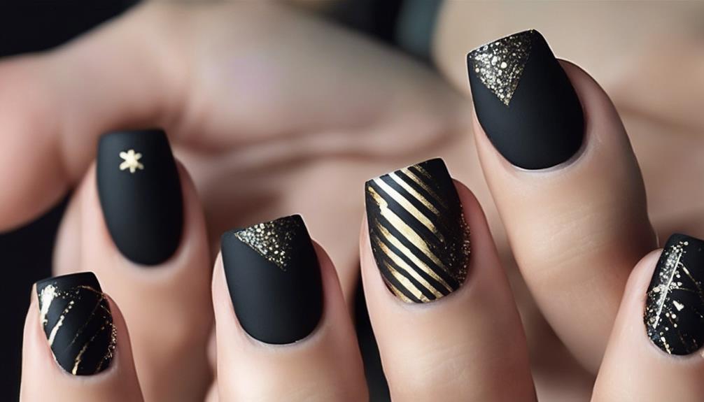 stylish black nail designs