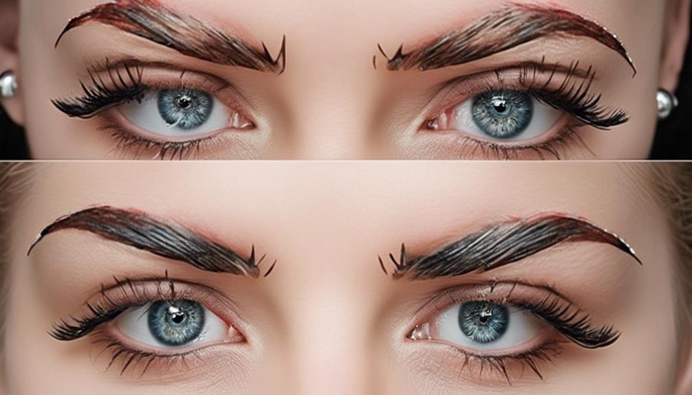 stylish double eyebrow piercings