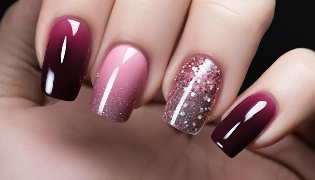 textural gradient nail designs