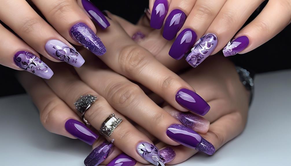 trendy purple nail art