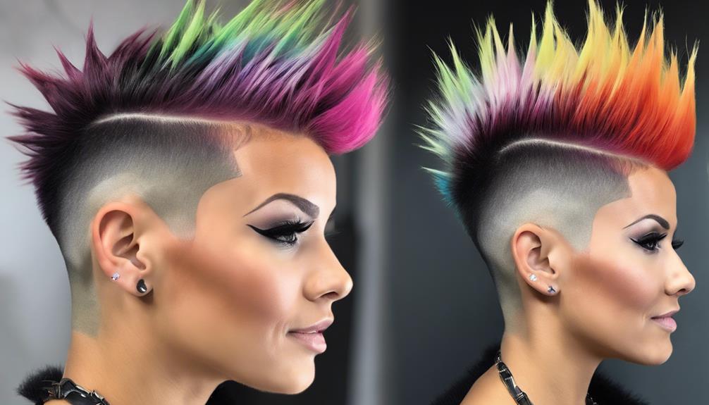 vibrant mohawk haircut style