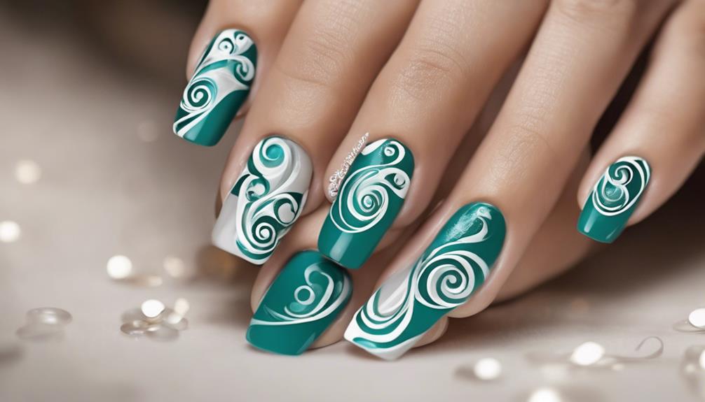 vibrant teal and white