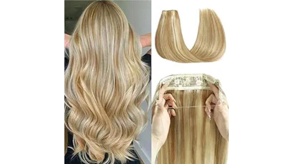 blonde human hair extension