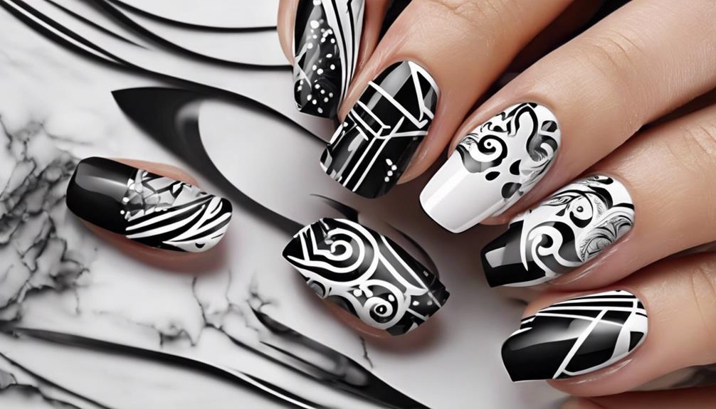 bold abstract nail design