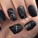 chic black nail art