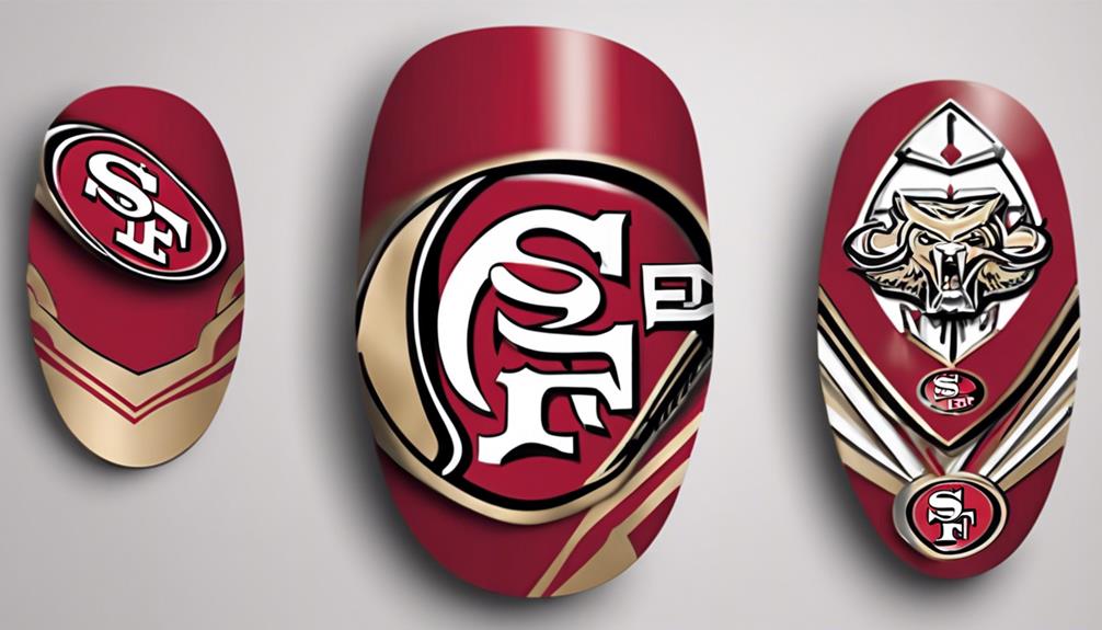 creative 49er themed nail art