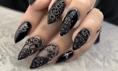 elegant black nail designs