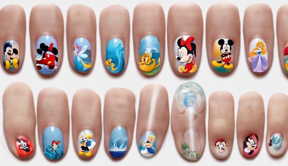 magical disney themed toe nails