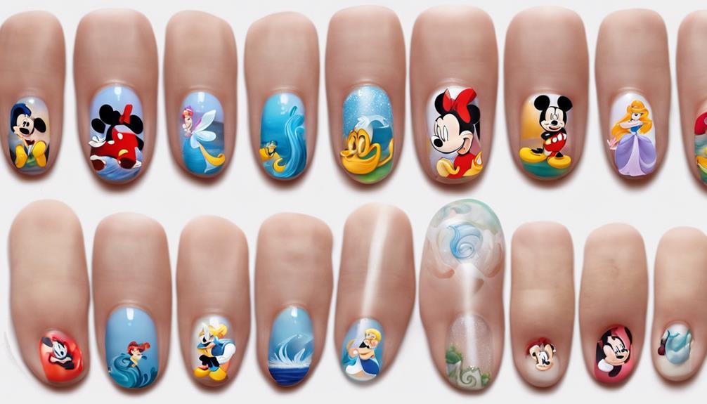 magical disney themed toe nails