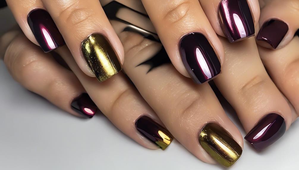 shiny metallic manicure design