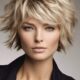 stylish short feathered hair