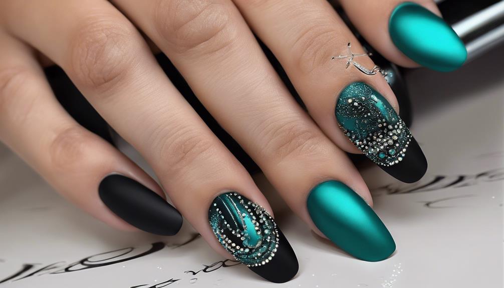 stylish teal and black