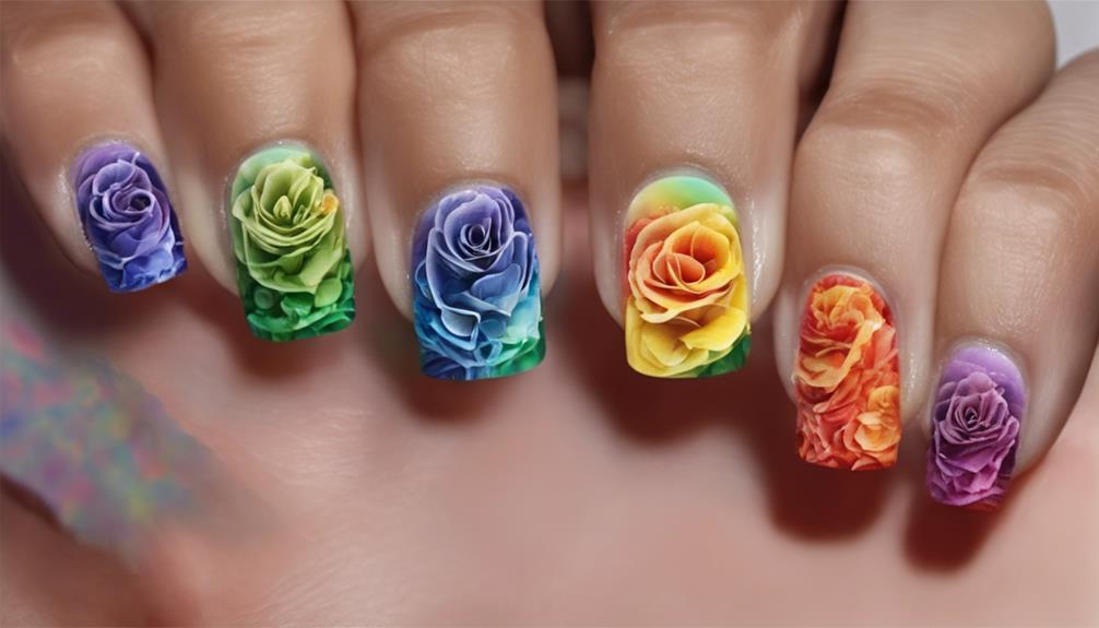 vibrant floral nail art