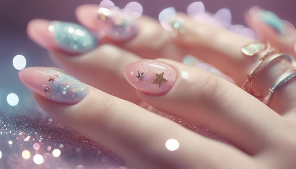 adorable glittery nails shine