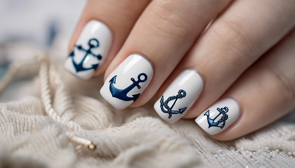 anchor themed nail art design