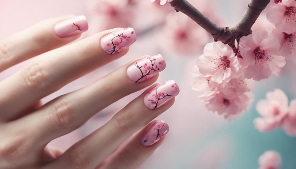 beautiful pink flower nails