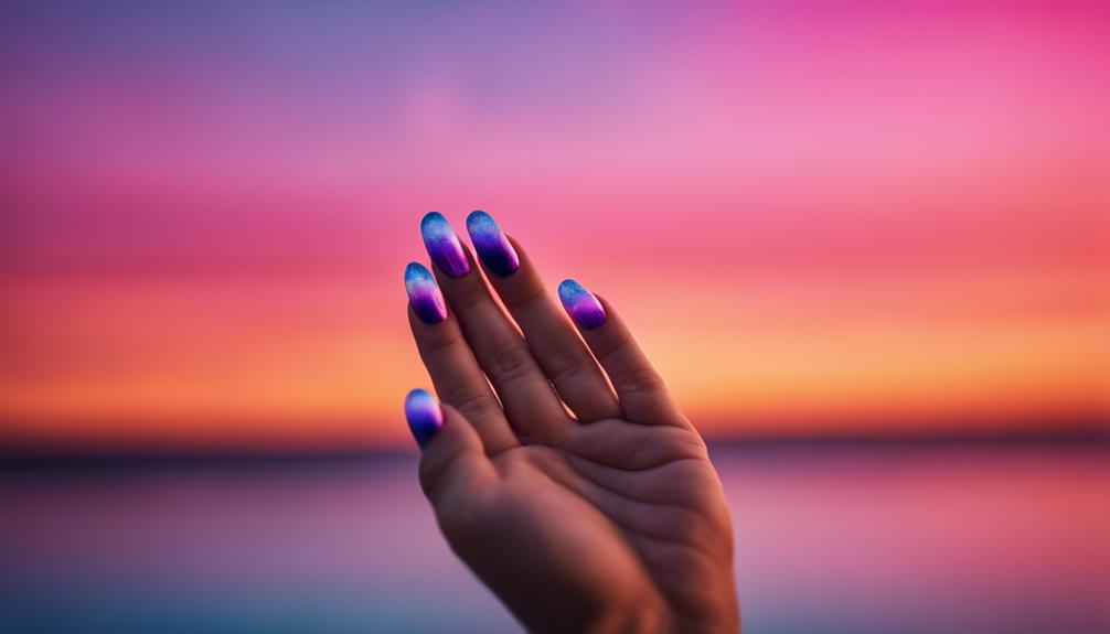beautiful sunset inspired nail design