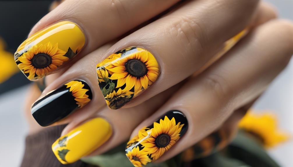 bright yellow nail design