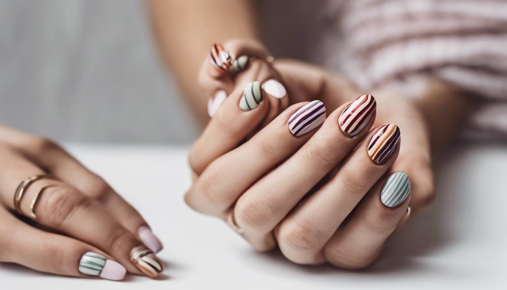 chic striped nail design