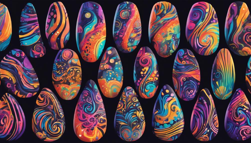 colorful abstract nail art