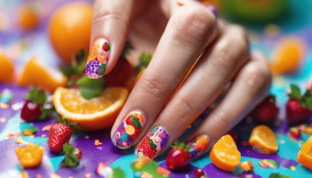colorful fruit nail art