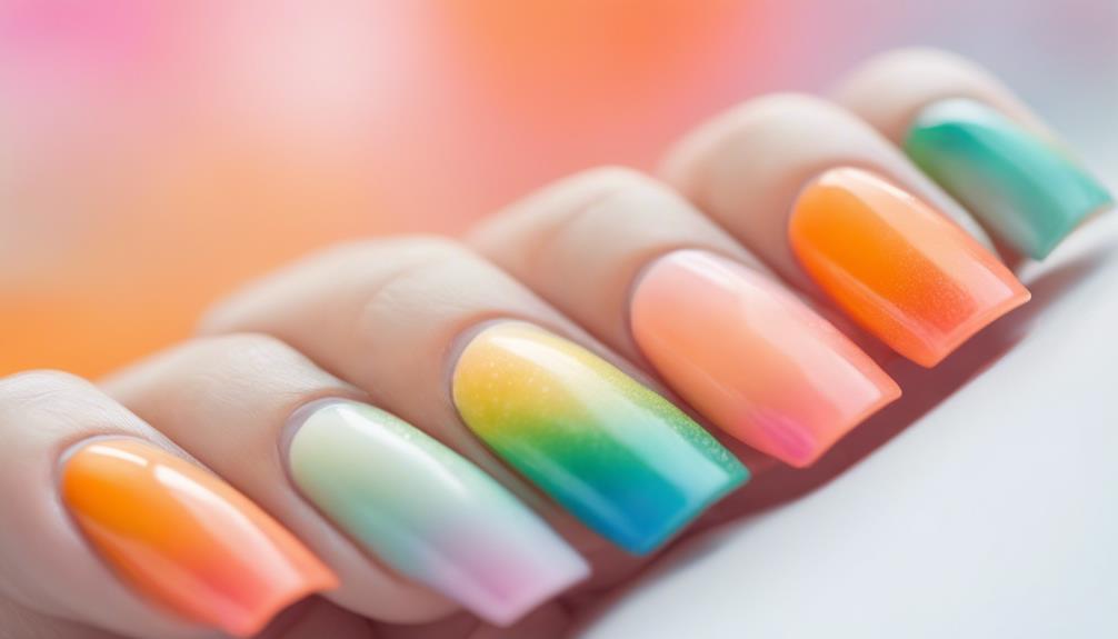 colorful gradient nail design