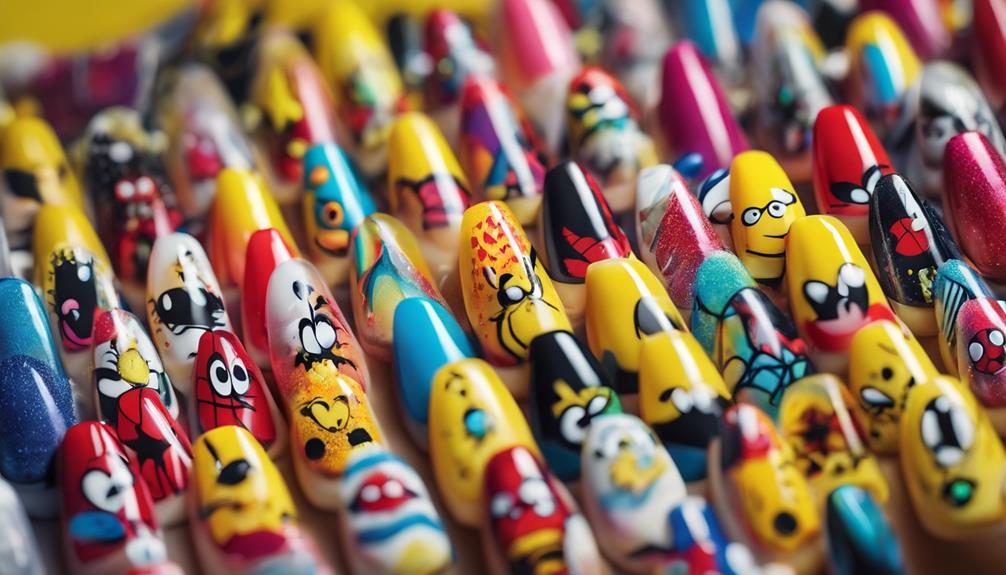 colorful nails for the cartoon character