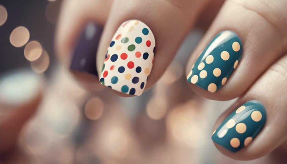 colorful nails with dots