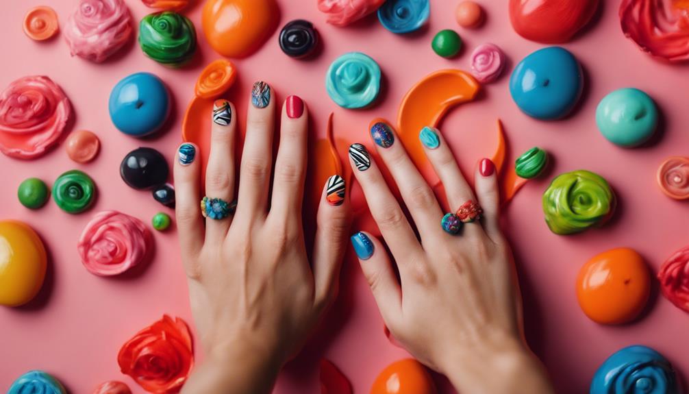 colorful skittle manicures trend