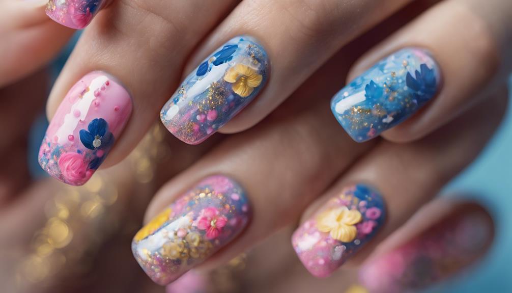 colorful swirling nails design