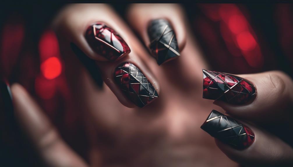 cool vampire inspired nail art