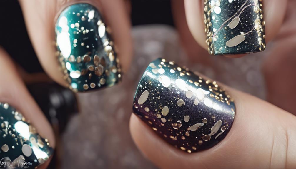 creative metallic nail art