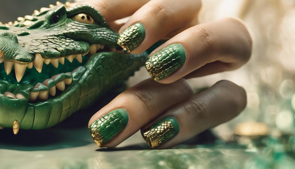 croc inspired nail art