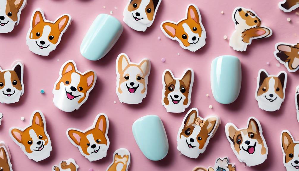 cute corgi nail decals