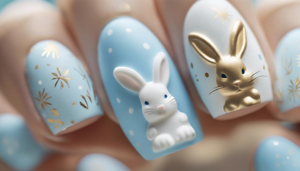easter themed baby blue nails